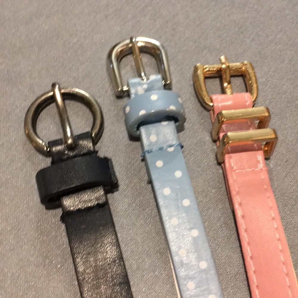 Set of three slim belts